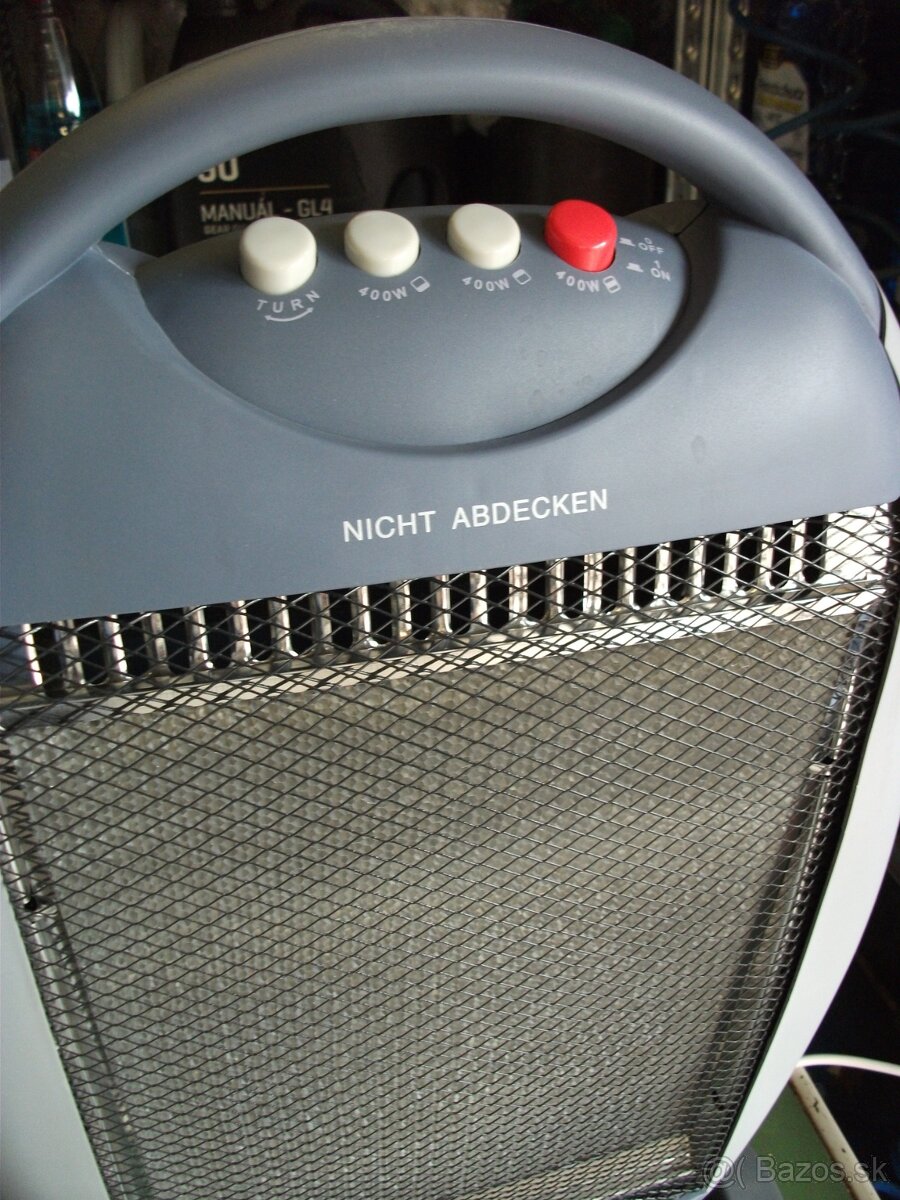 Predám nový,elektrický-halogenový ohrievač-1200W. - 3