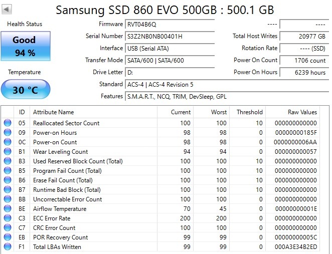 500GB SSD Samsung 860EVO - 3