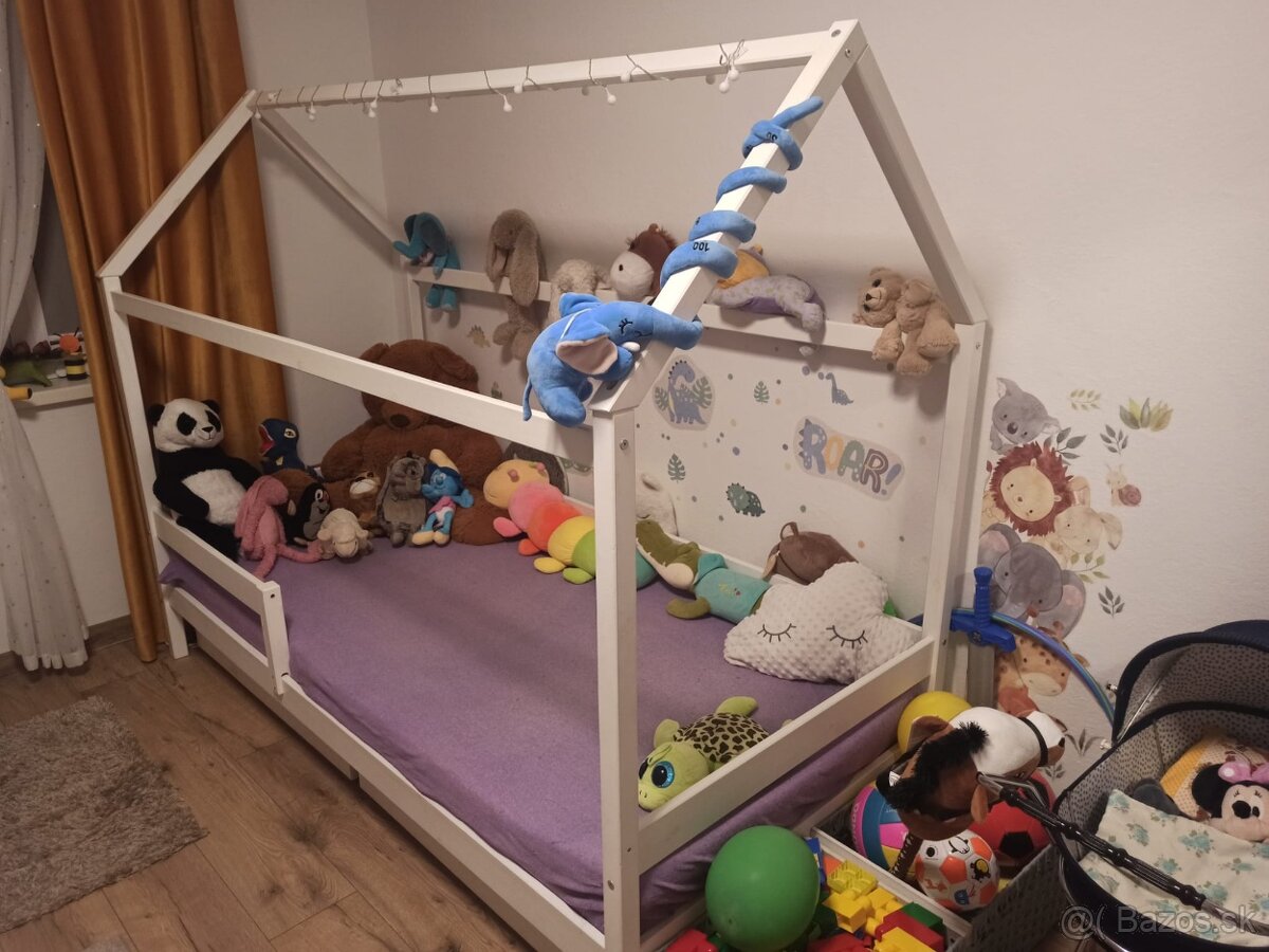 Detská domčeková posteľ 90x200 cm - 3