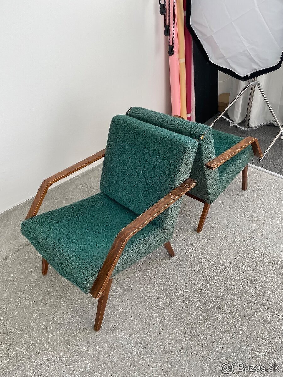 Retro zelené kreslá 70. roky - 3