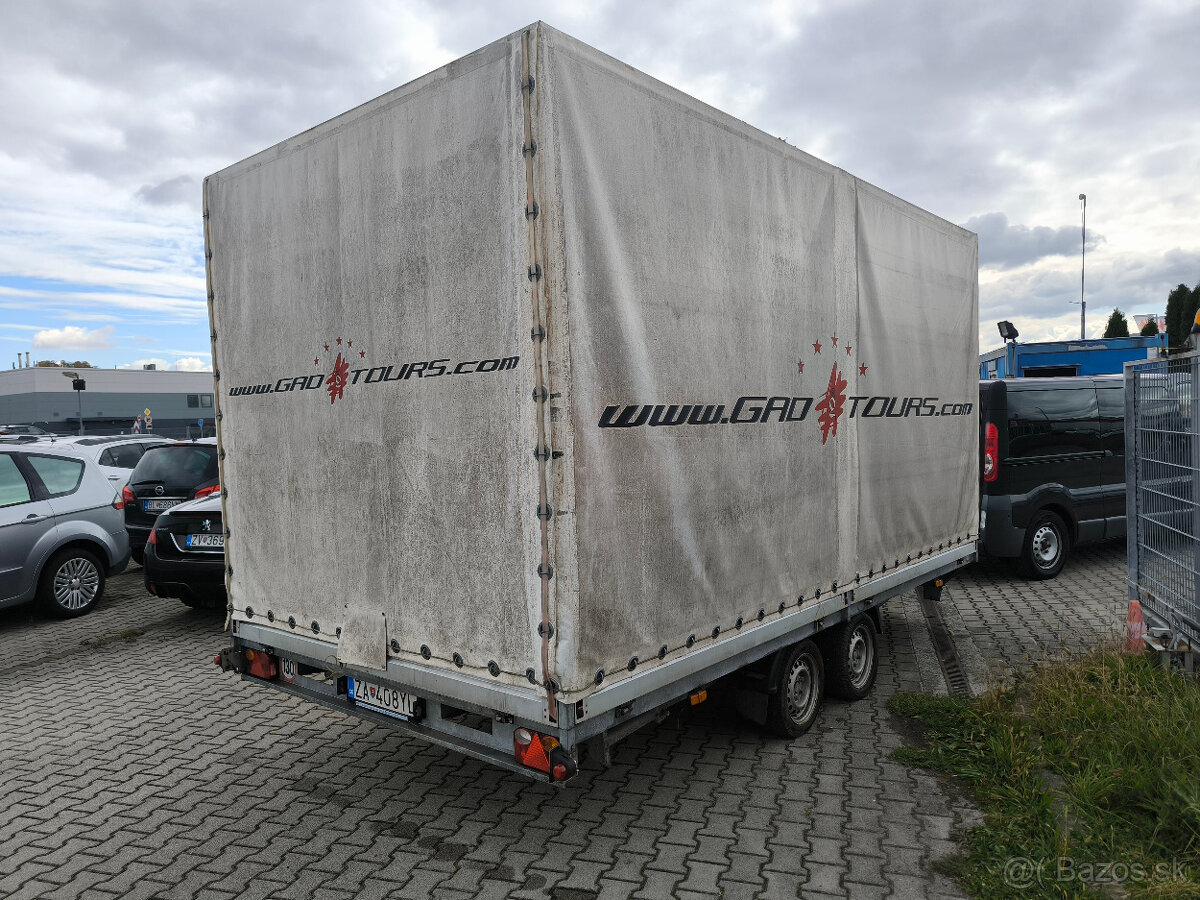 Nákladný príves UNIKOL s plachtou, nosnosť 2420 kg - 3