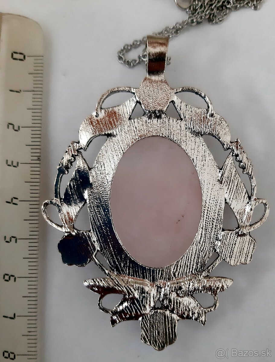 Náhrdelník s ruženínom 8x6 cm - 3