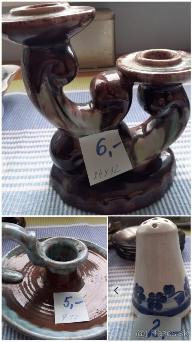 Sklo-obraz, miska, svietniky, soľnička - 3