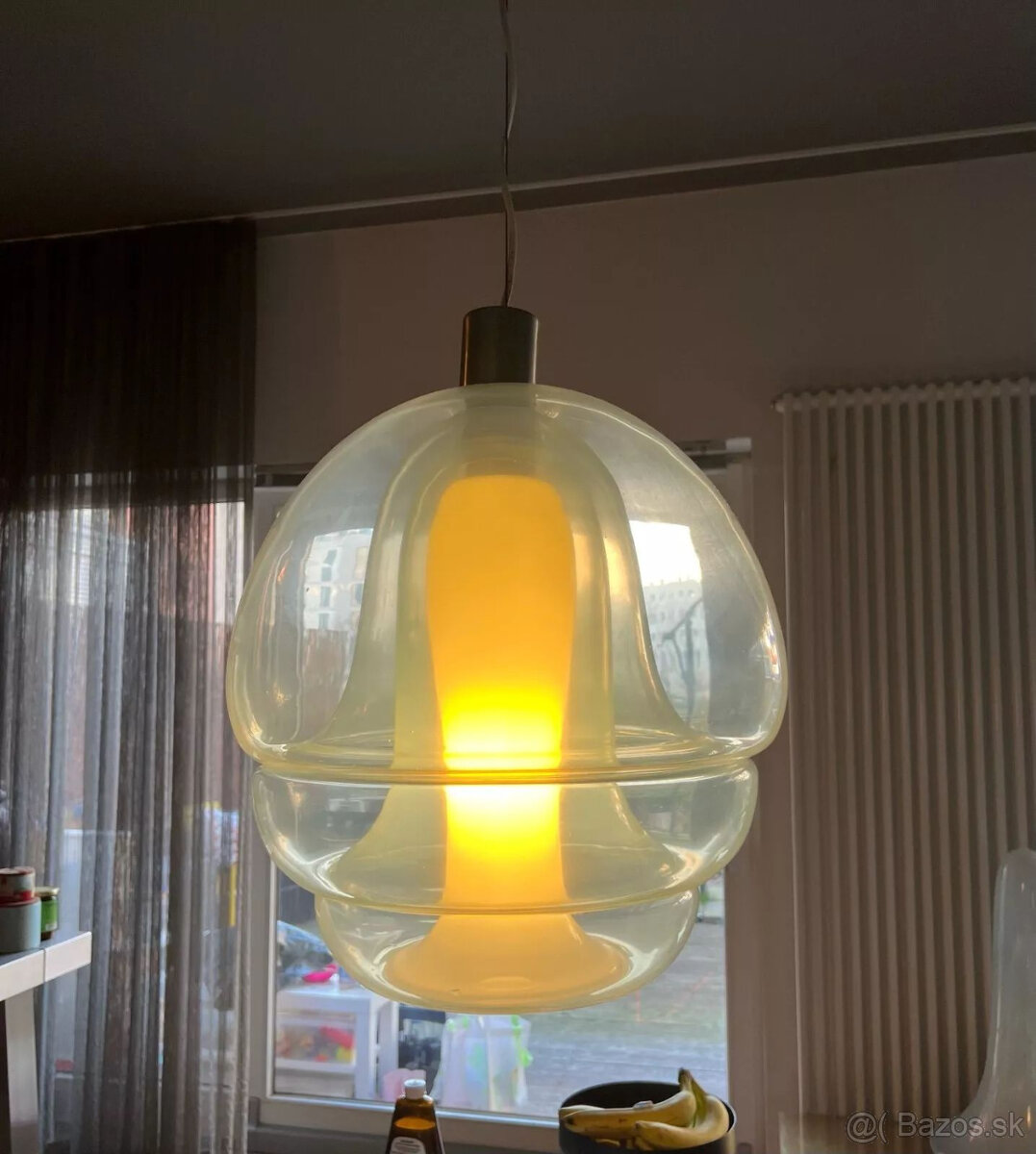 Závesná lampa od Carla Nasona pre Mazzega - priehľadné murán - 3