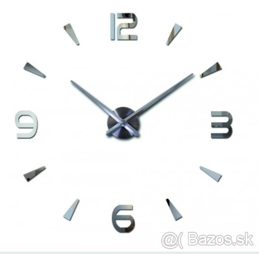 3D Veľké nástenné hodiny silver 30S ZRKADLO. SILVER - 3