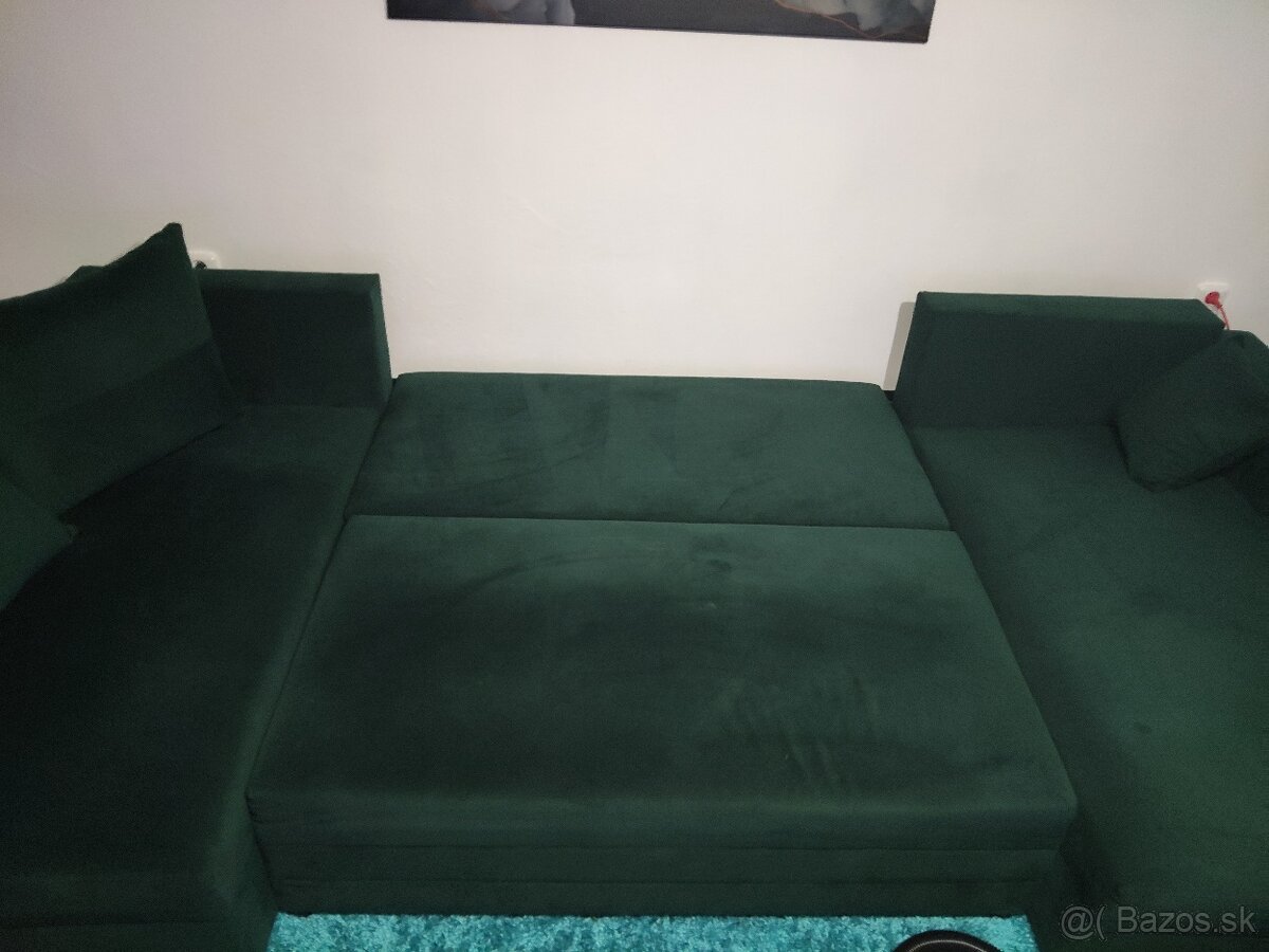 Rozkladací zelený gauč - 3