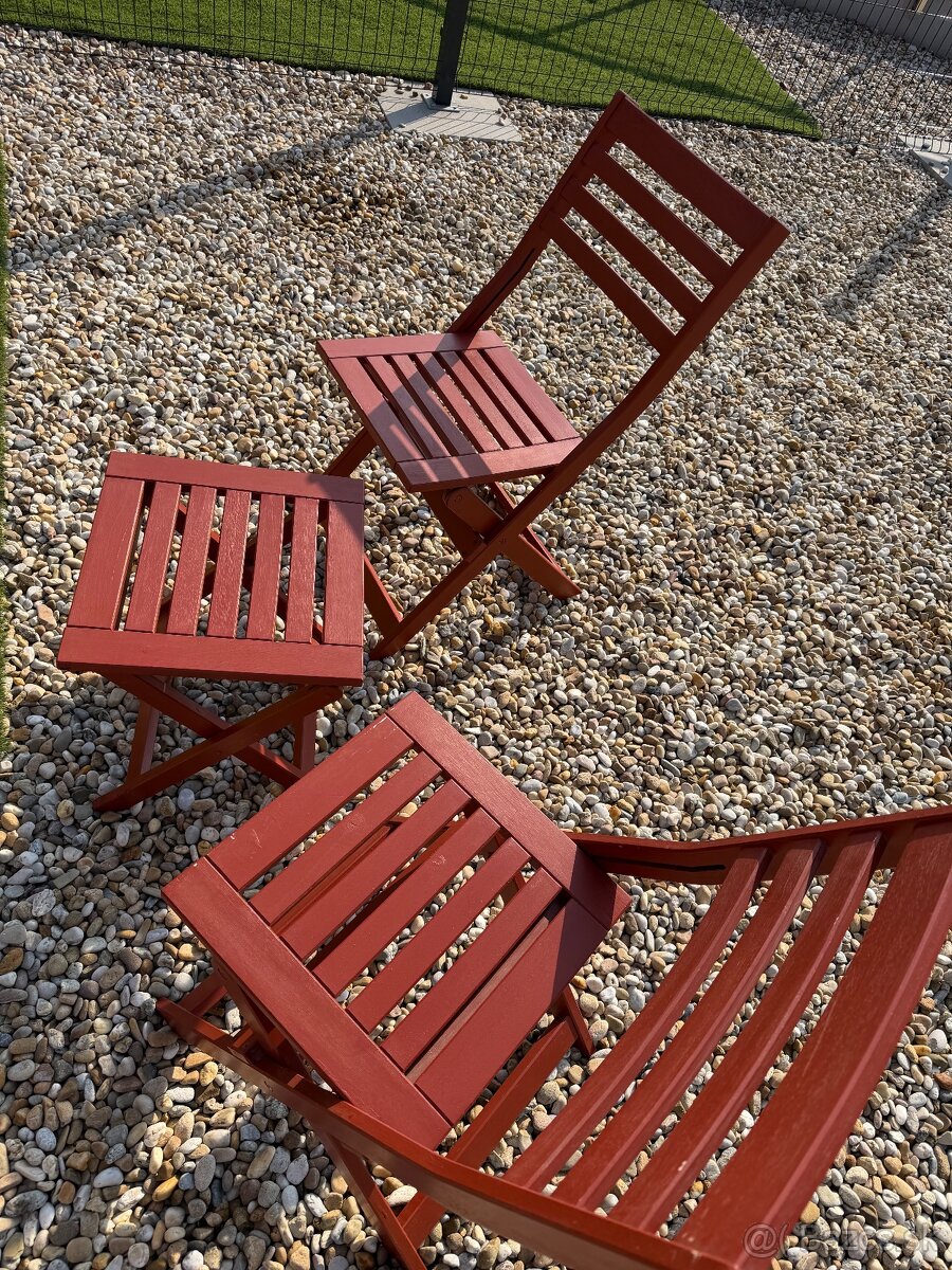 Záhradné stoličky plus stôl sedenie, ikea - 3