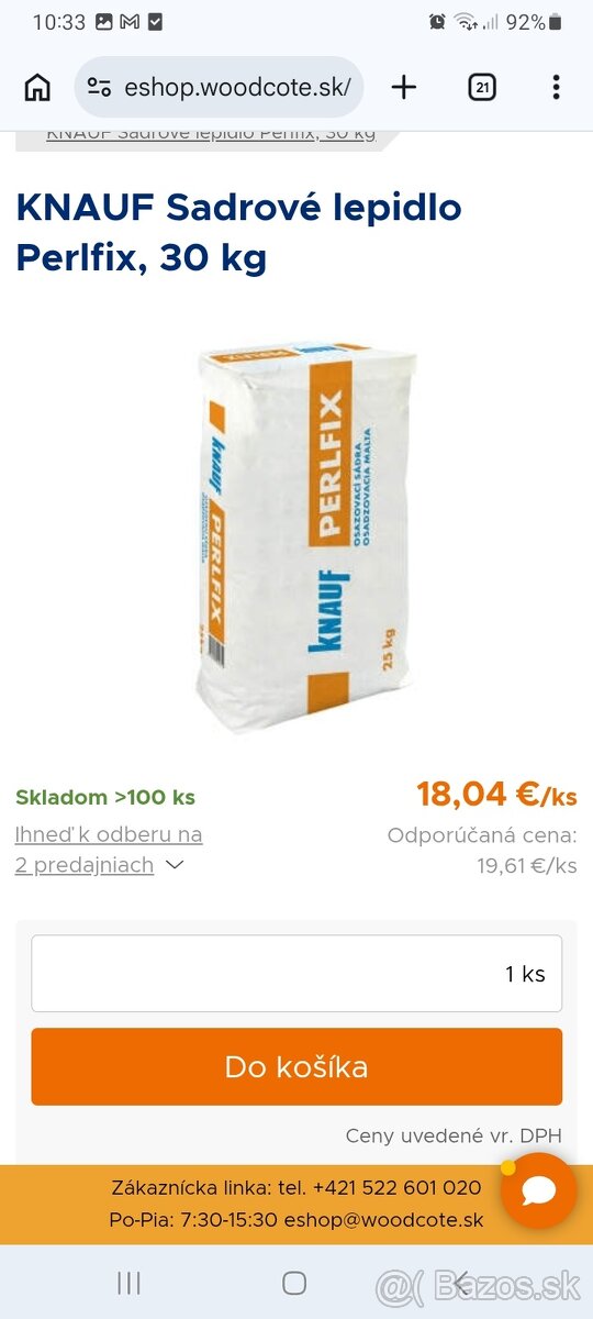 KNAUF Sadrové lepidlo Perlfix, 30 kg - 3
