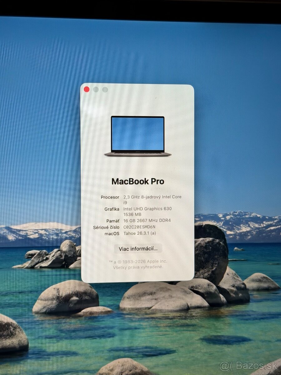 MacBook Pro 16 palcový 2019 1TB i9 - 3