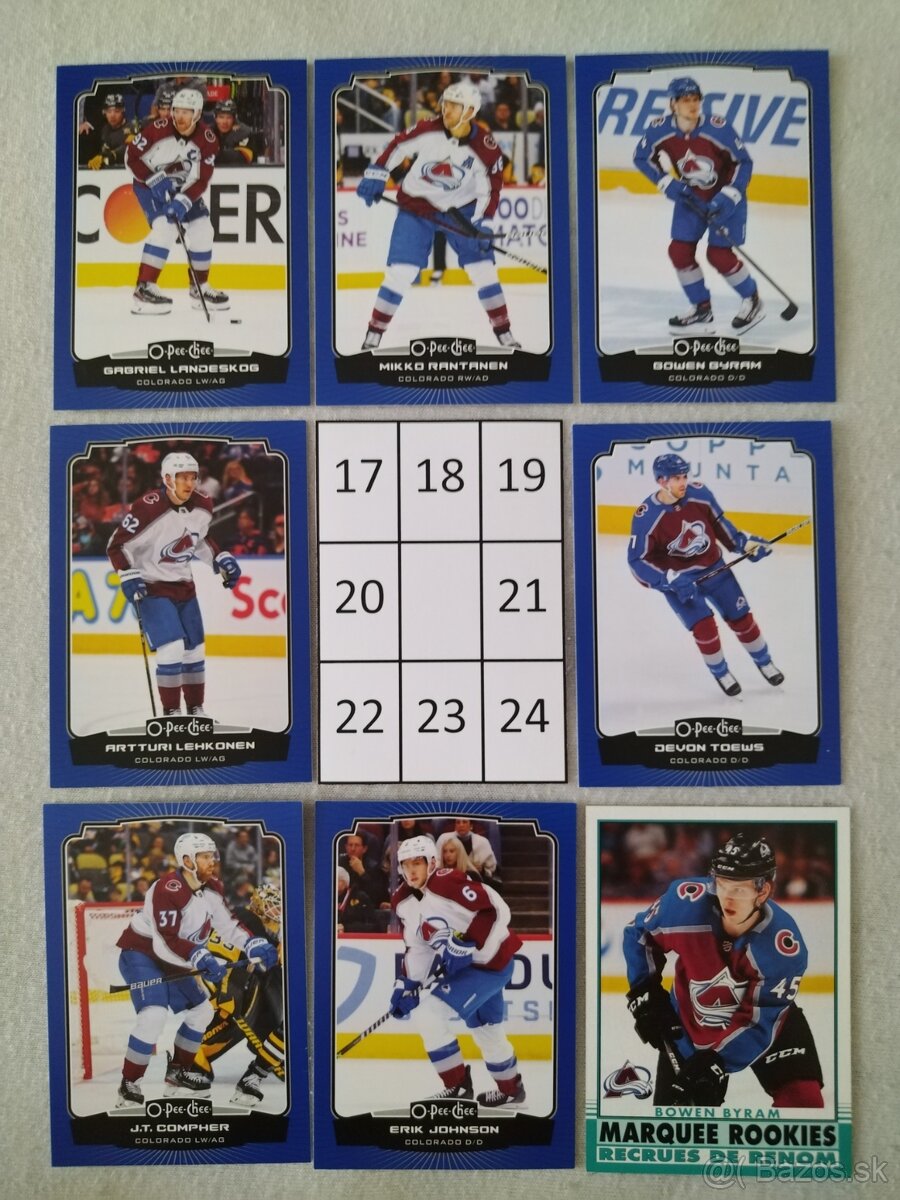 Hokejové kartičky Colorado mix 2 - 3