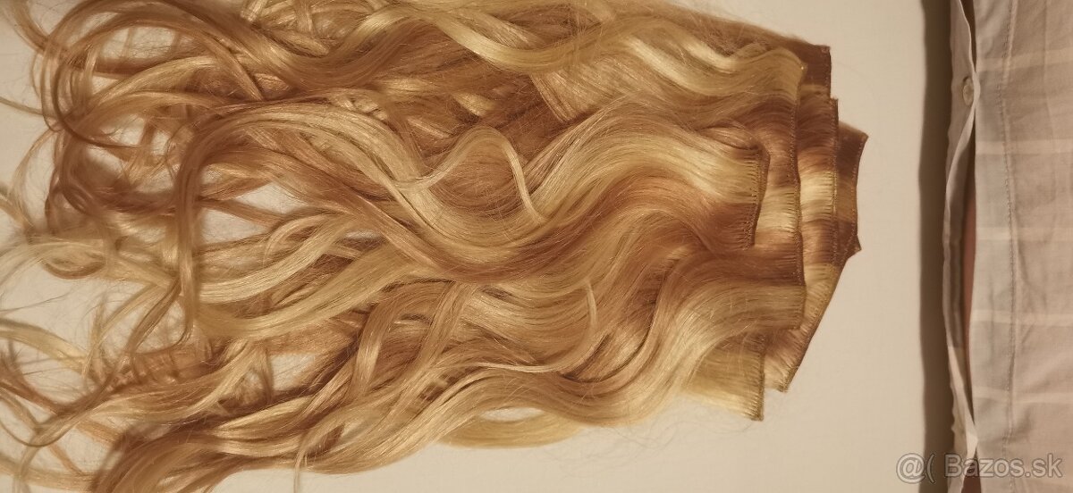 Predám 100 ľudské vlasy clip-in - 3
