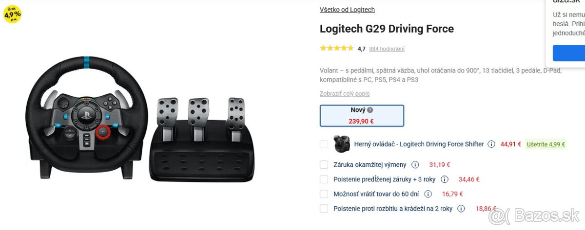 Logitech G29 Volant + Pedale PC+PS5 - 3