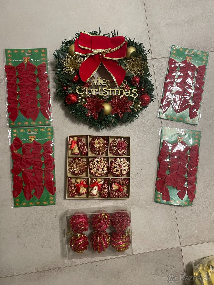 Vianočné ozdoby červené - 3