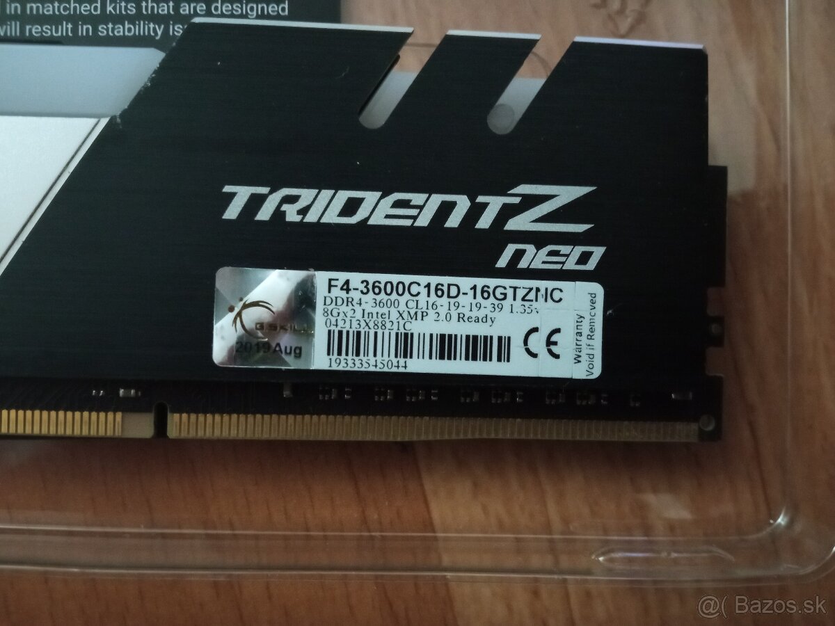 Ram G.SKILL 16GB KIT DDR4 3600 MHz CL16 Trident Z RGB Neo - 3