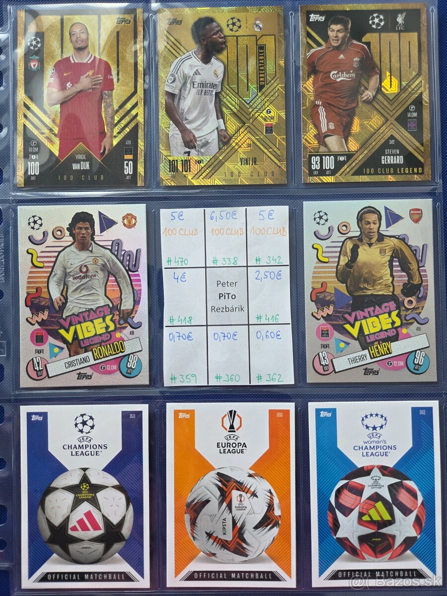 Fotbalove karticky TOPPS, Panini, cast 1/2 - 3