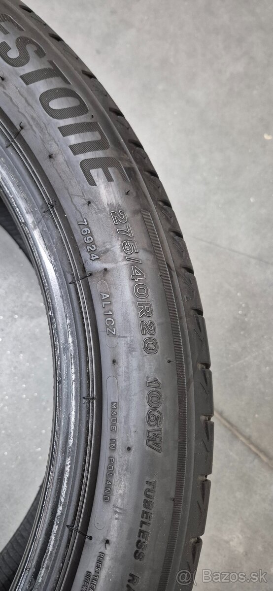 Predám letné pneumatiky BRIDGESTONE ALENZA - 3