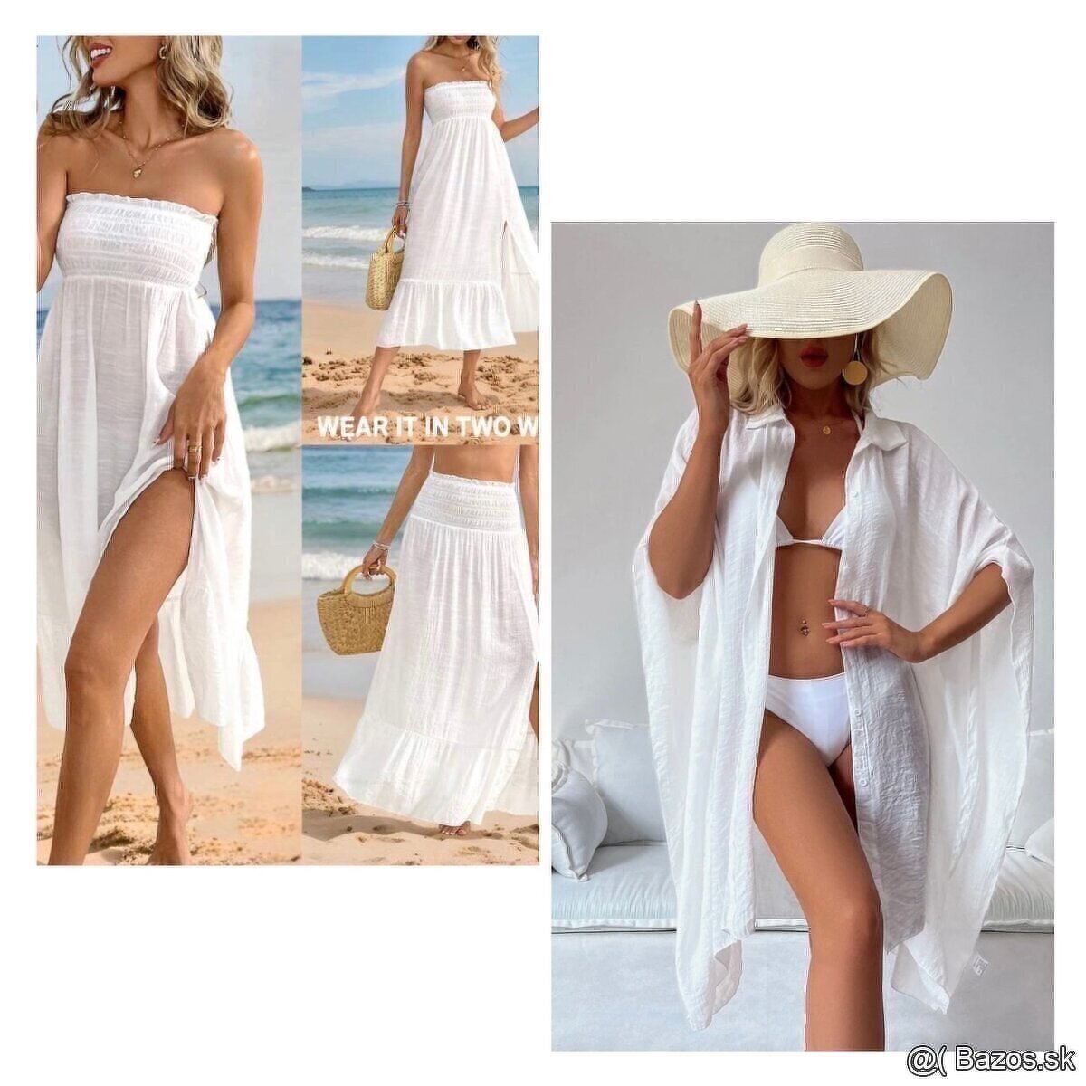 Dámske plavky s vysokým pasom, tankini, prehozy nové - 3