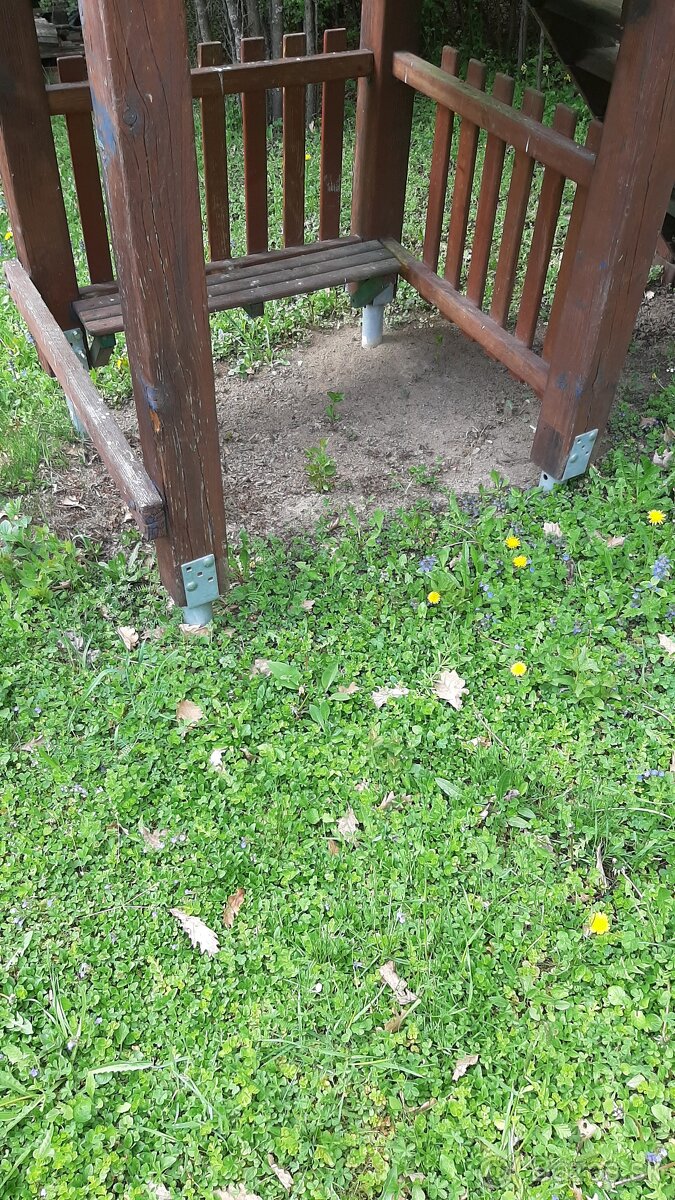 záhradný drevený domček so šmykľavkou - 3