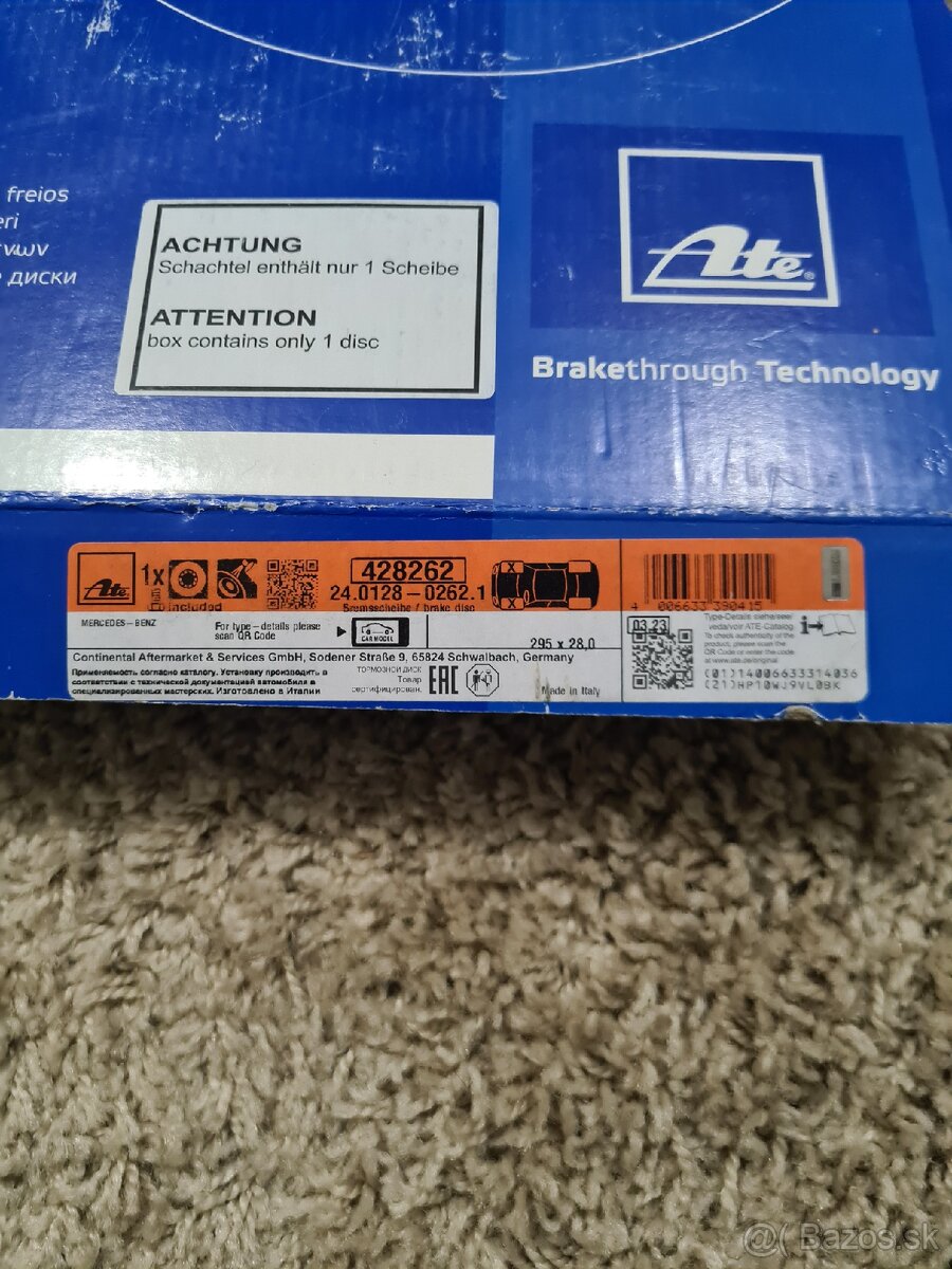 ATE ///Predne brzdove kotuce 24.0128-0262.1 Mercedes-Benz - 3