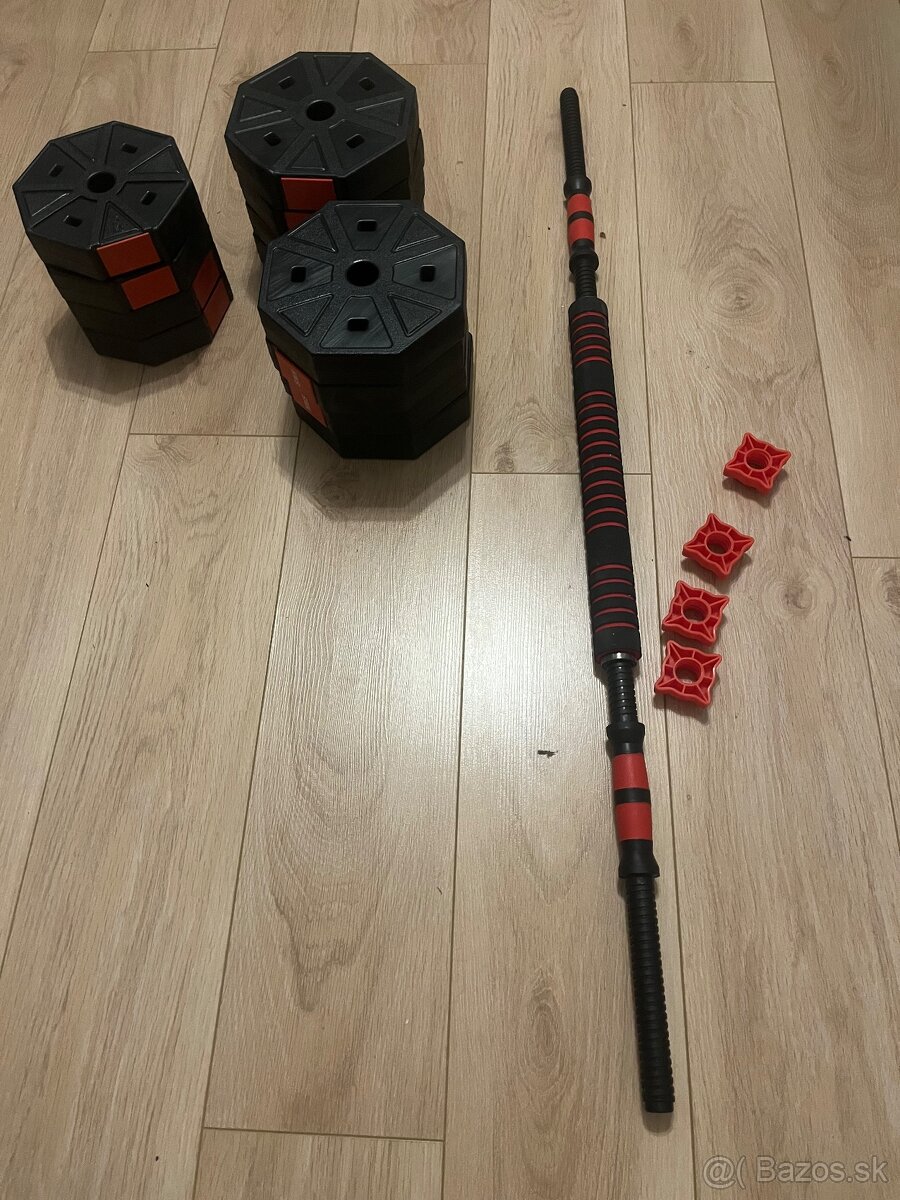 Jednoručky 2x 15kg + tyč - 3