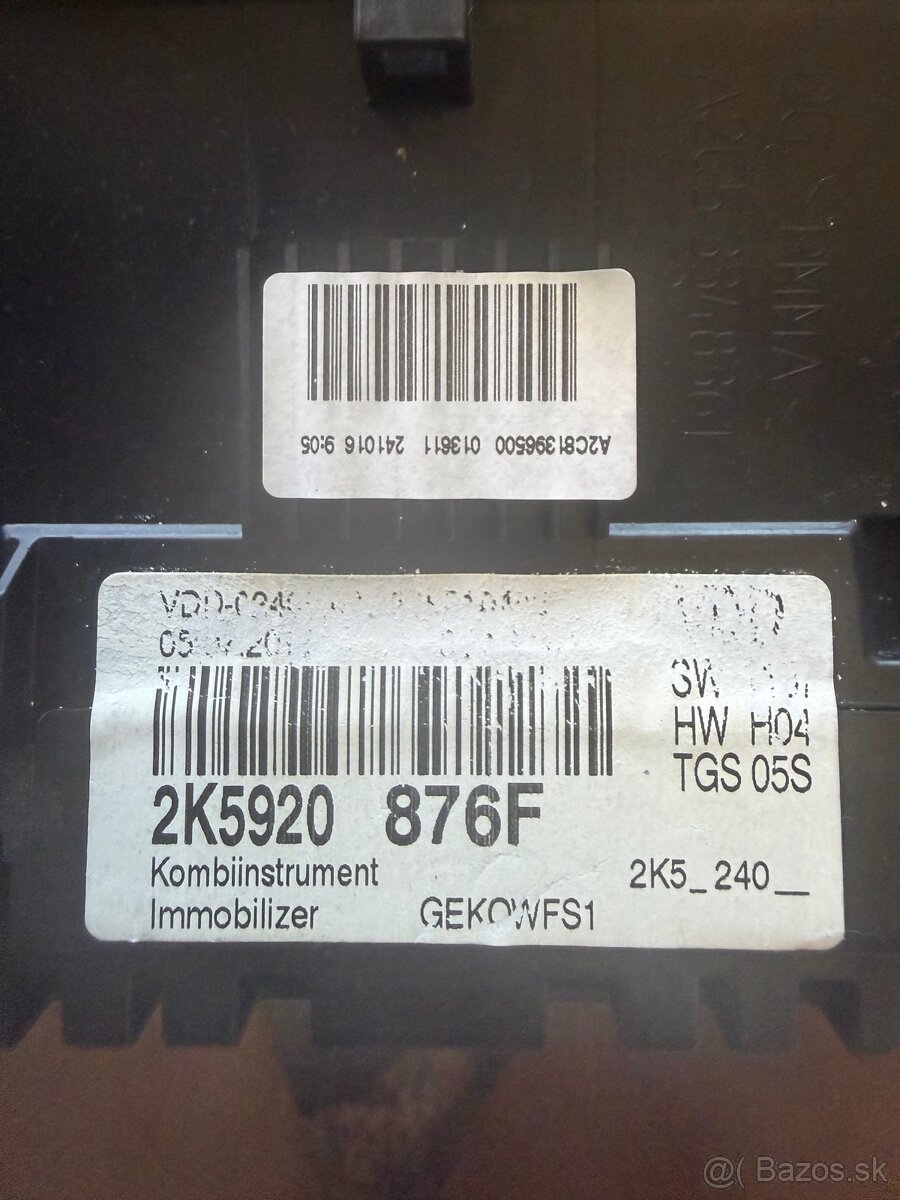 Volkswagen Caddy Speedometer (instrument cluster) 2K5920876F - 3