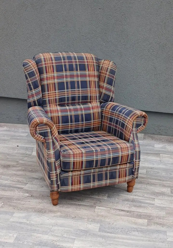 Kreslo “ UŠIAK “ kárované. - 3