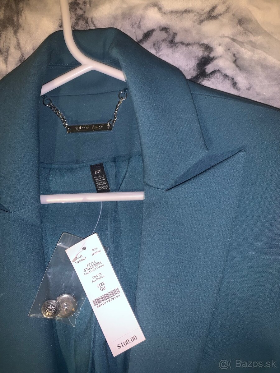 Luxusné tyrkysové sako WAYF - 3