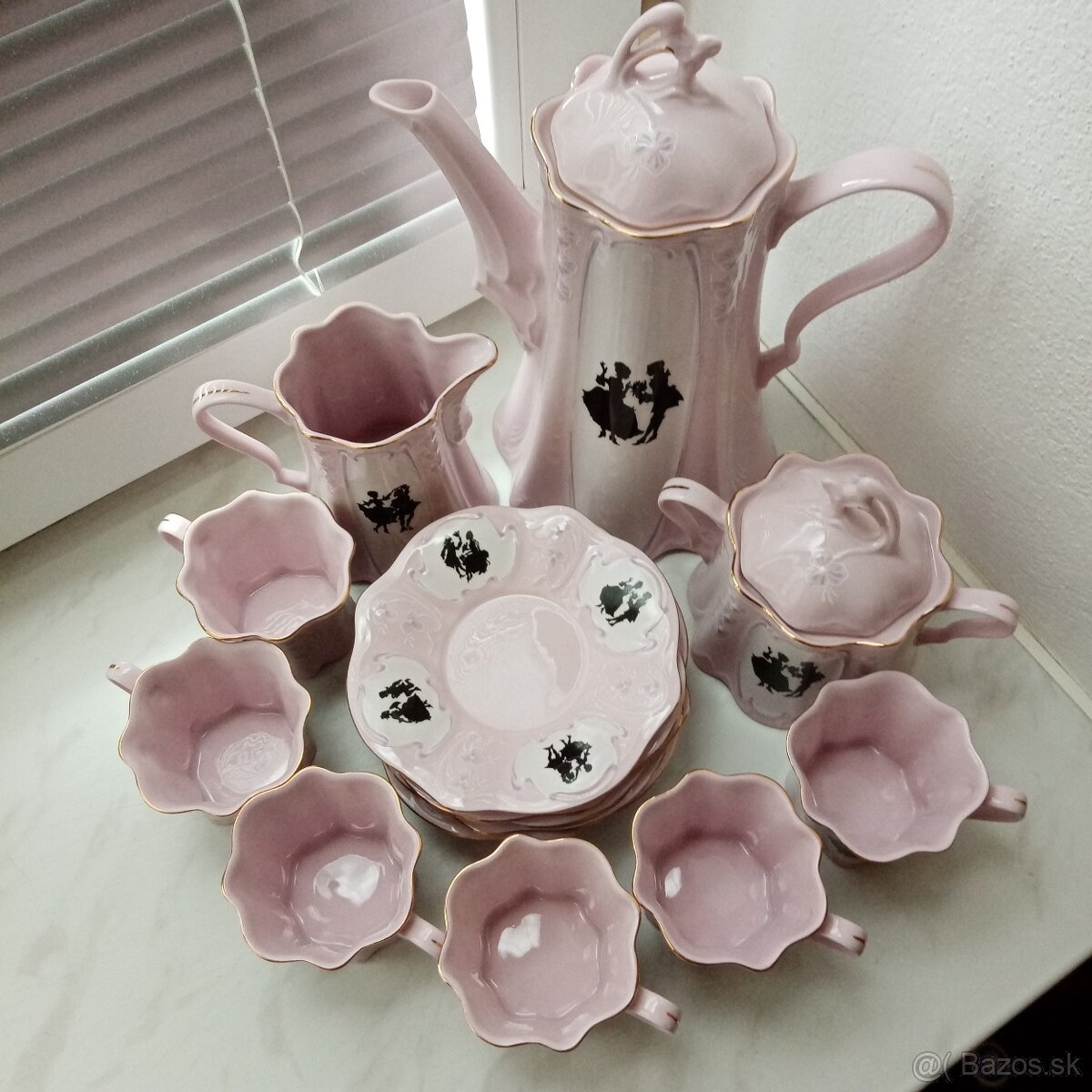 Kávová súprava ružový porcelán Oľga - 3