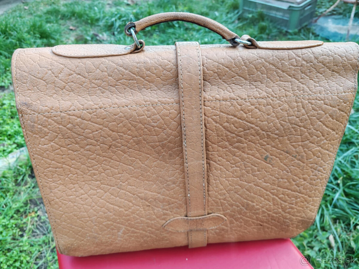 Retro kožená aktovka / brašňa - 3