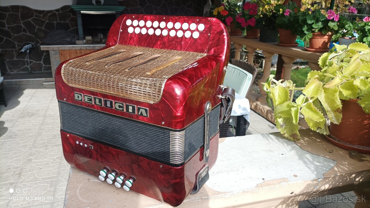 Harmonika-Heligonka.Delícia Favorit 1, C-F,Trojhlasná. - 3