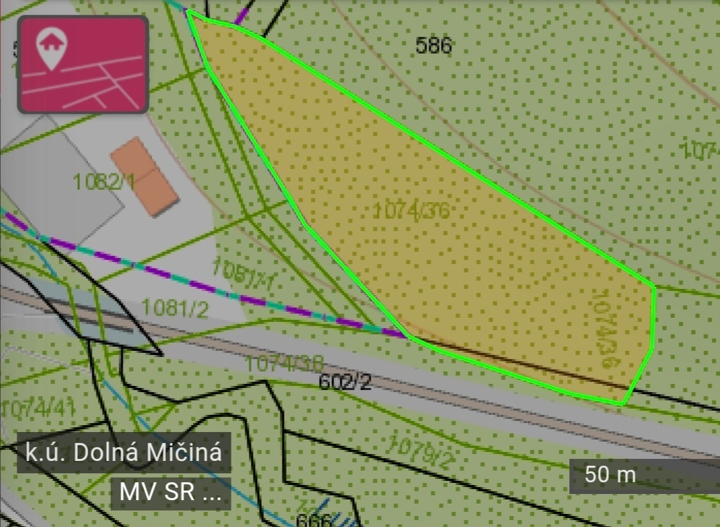 Predaj pozemku Dolná Mičiná - 3