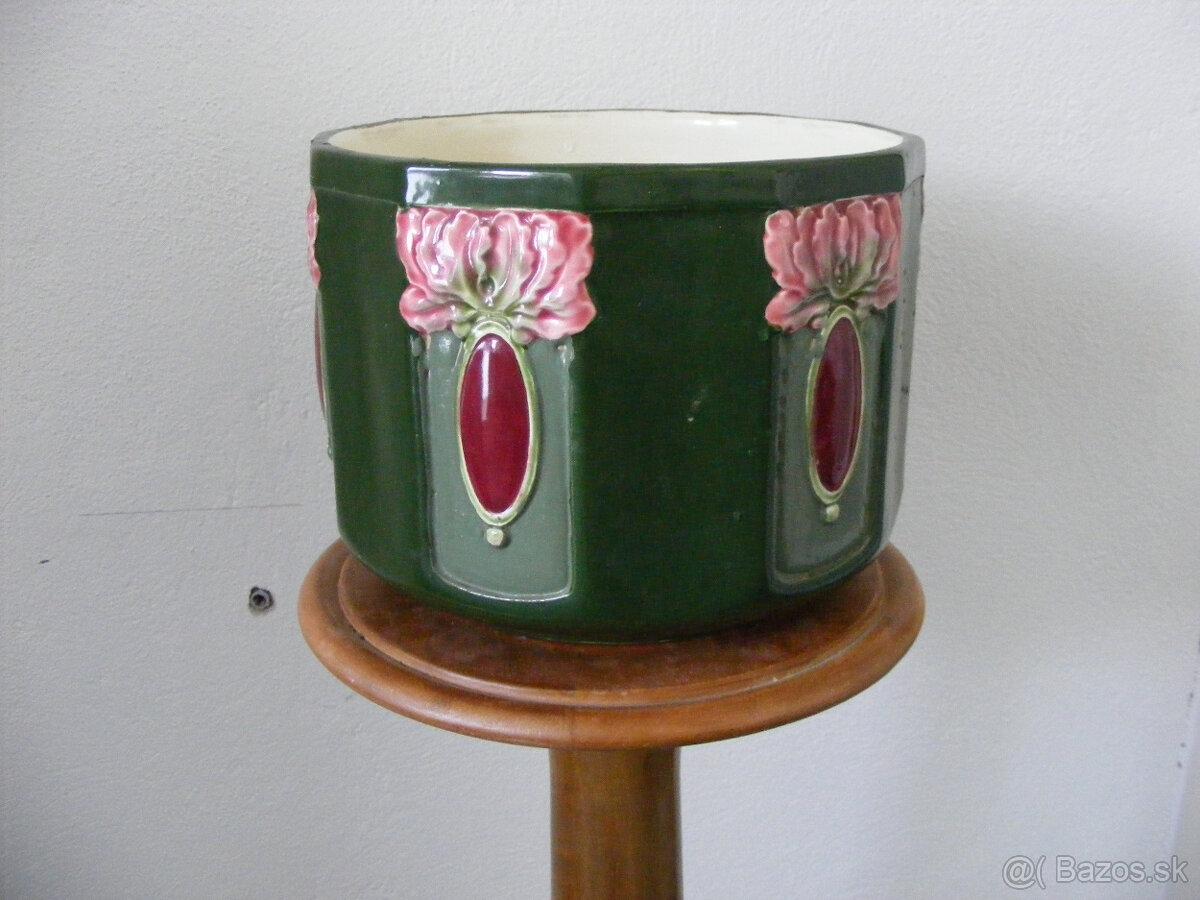 secesný keramický kvetináč - 3
