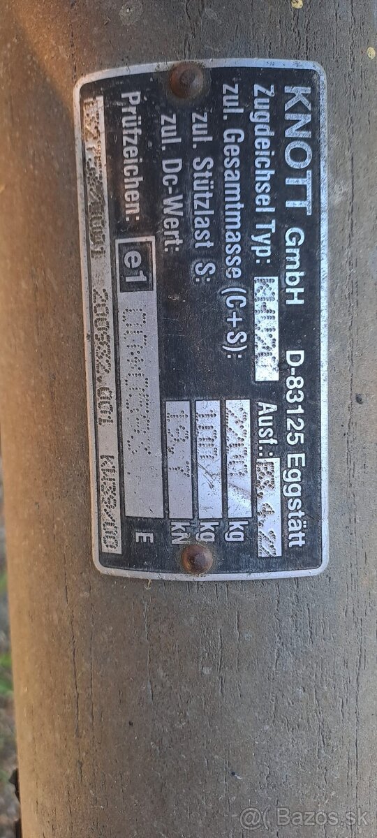 Prívesný vozík brzdený Agados 1,6T. - 3