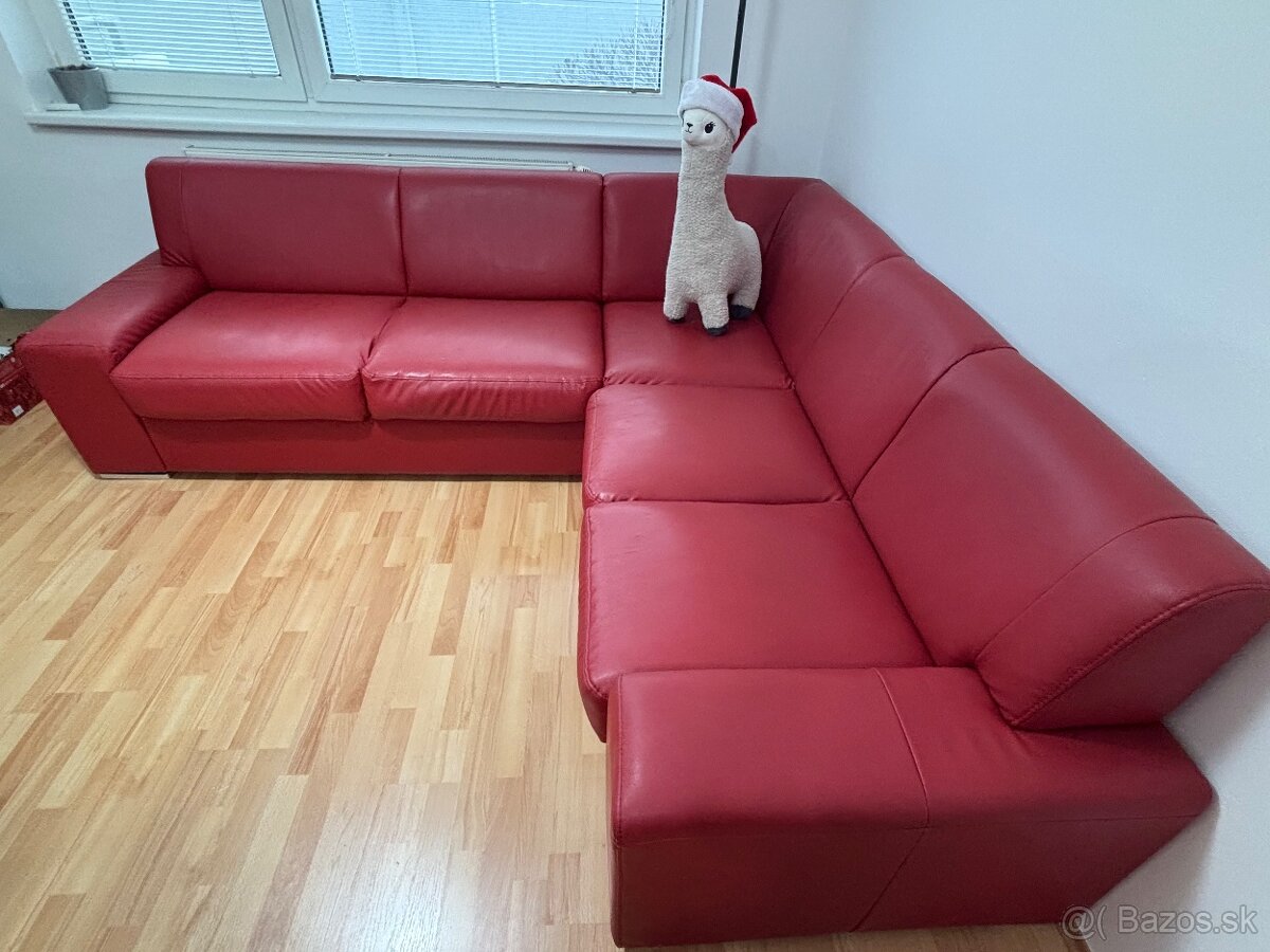 Predám rohovú sedačku + taburet - 3