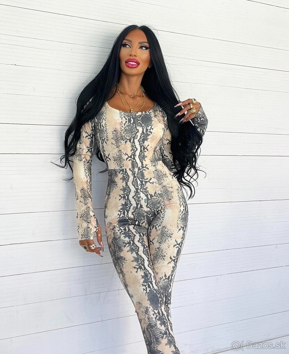 Moderny damsky dlhy hadi overal s dlhym rukavom NOVY - 3