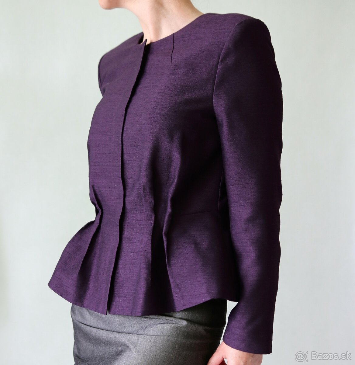 Nové peplum sako z imitácie hodvábu H&M veľ. 38 - 3