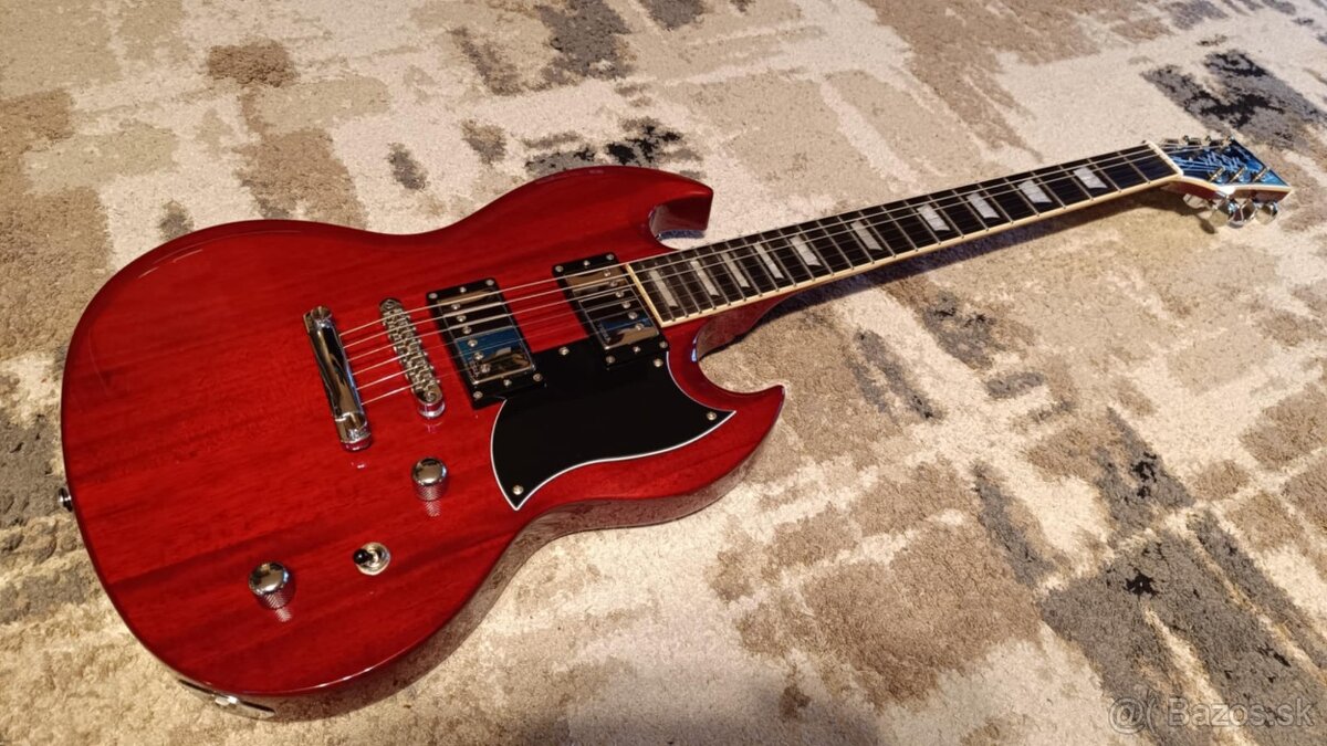 Harley Benton DC-Custom II Cherry ( model SG ) - 3