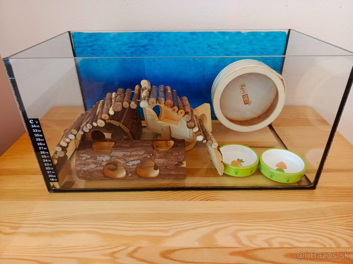 Predám akvárium pre škrečka aj s príslušenstvom - 3