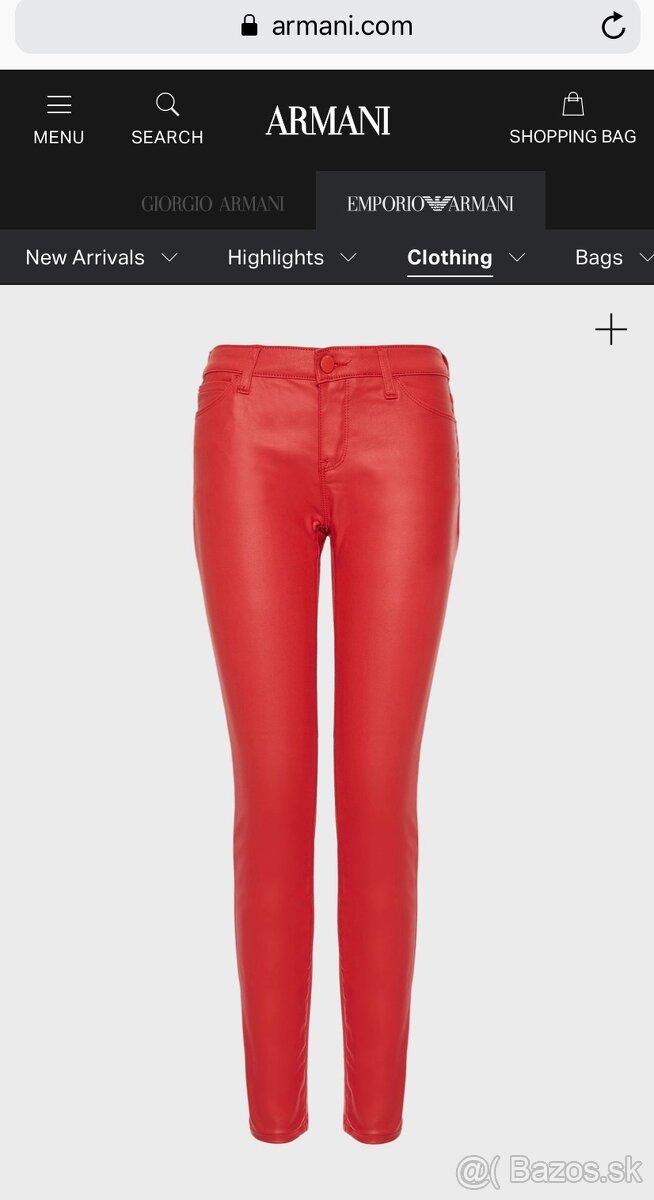 Armani červené 27 rifle ako kožené - 3