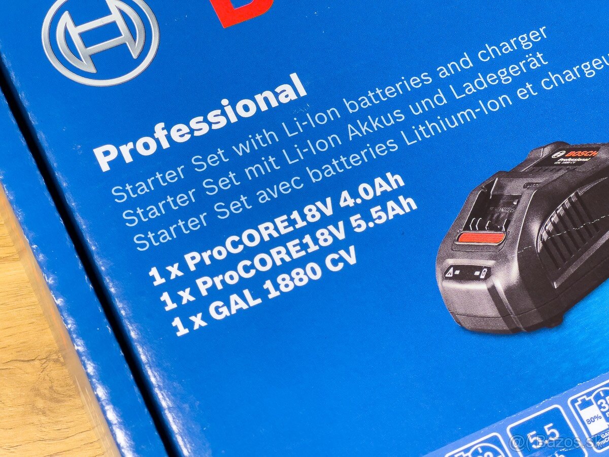 Súprava Bosch ProCORE18V 4.0Ah + 5.5Ah + GAL 1880CV - 3