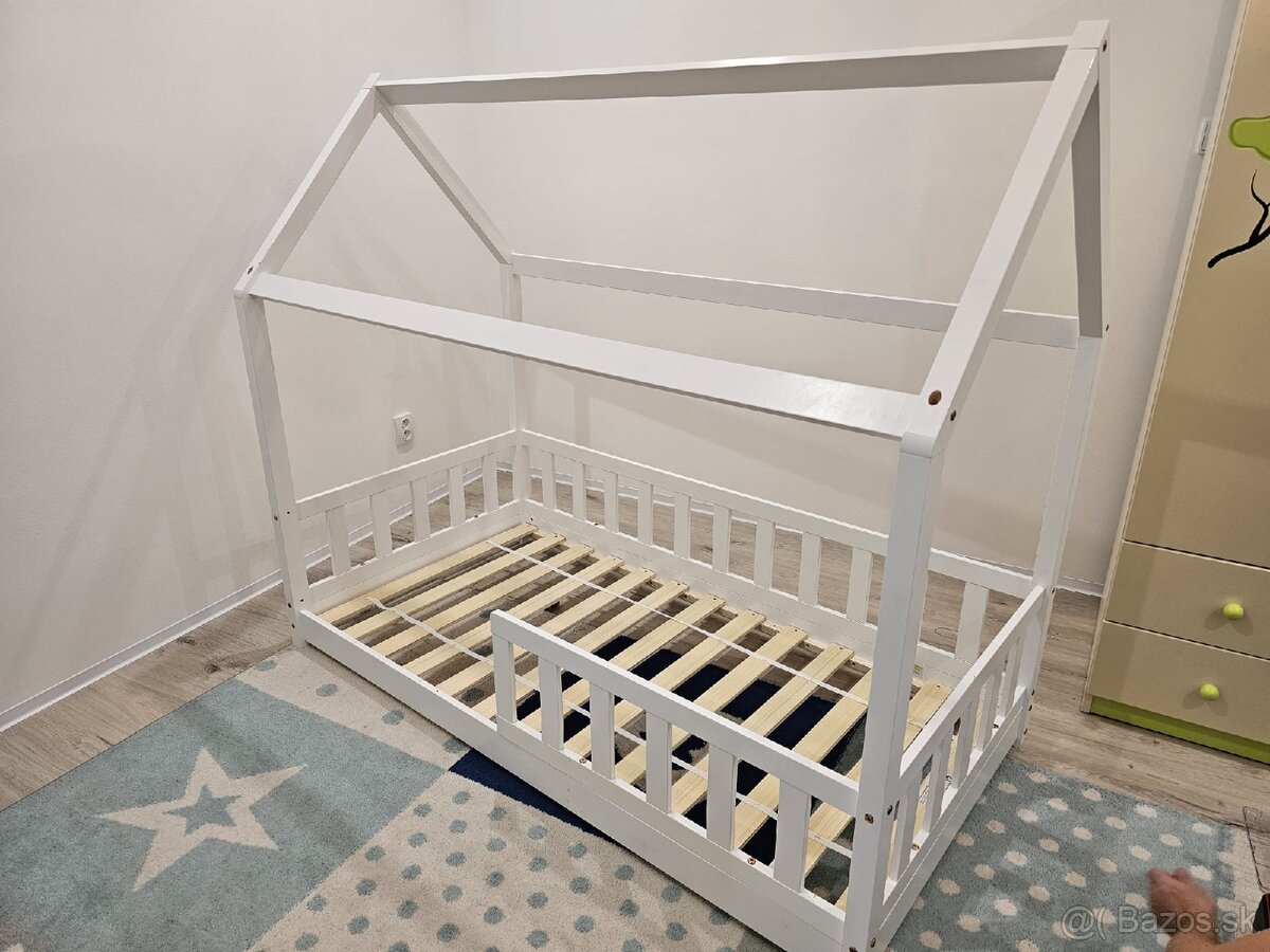 Detská Montessori Domčeková Posteľ s matracom - 3