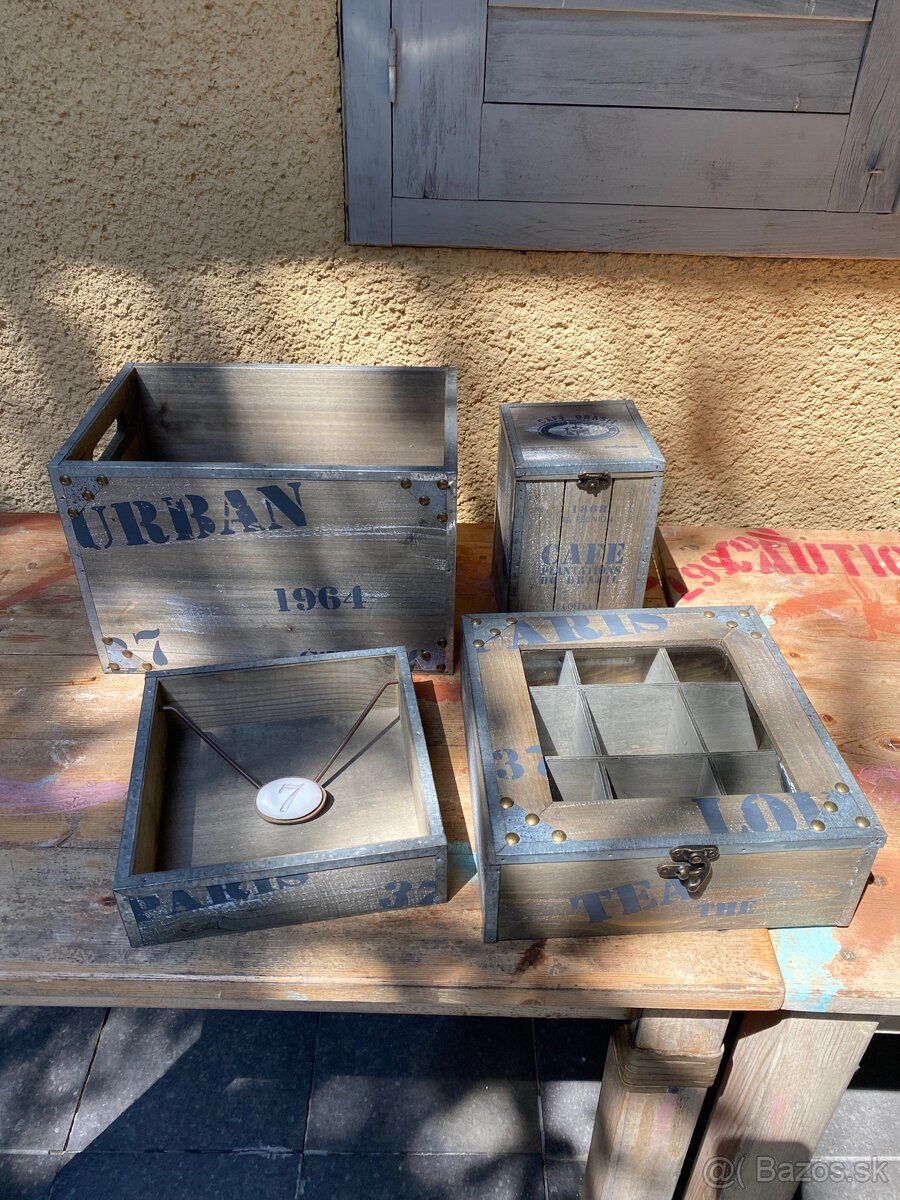 Sada 4 dekoratívnych krabičiek - 3