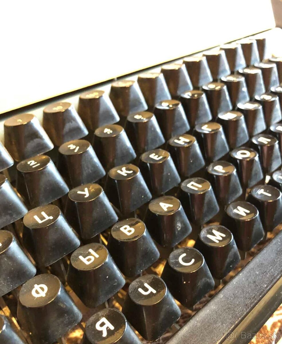 Vintage písací stroj Optima (azbuka) – plne funkčný @Stupava - 3