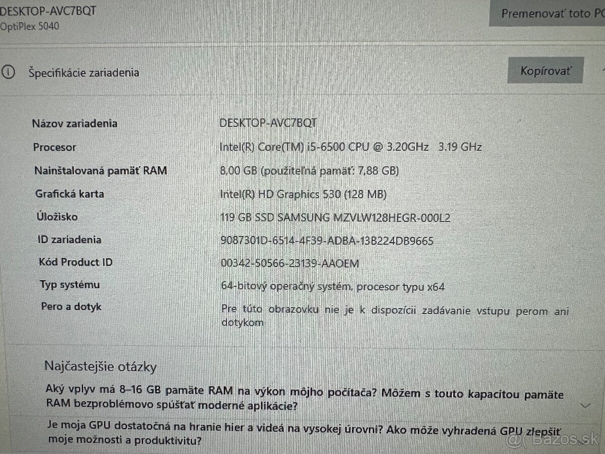 Dell Optiplex 5040 - 8GB Ram, SSD, Intel i5 - 3