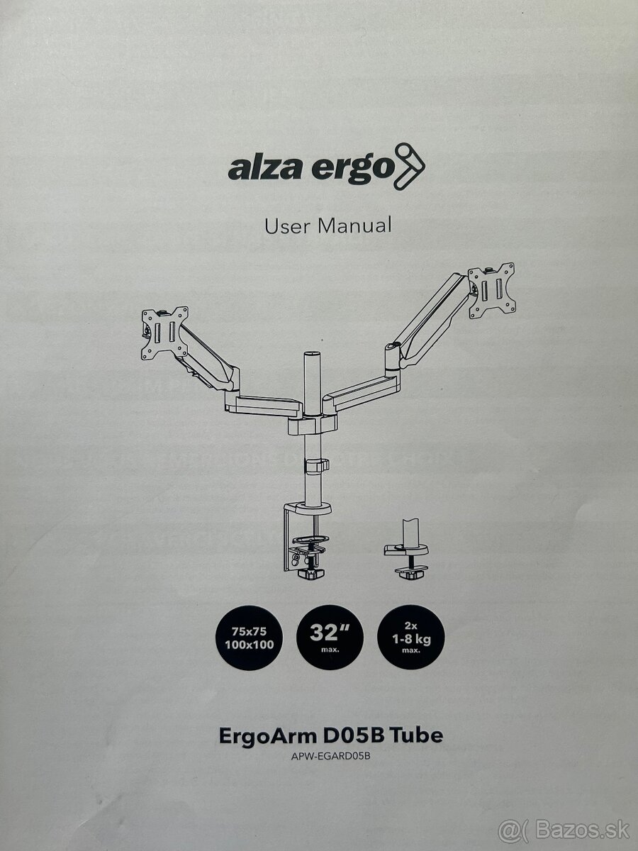 Predám držiak alza ergo na 2 monitory - 3