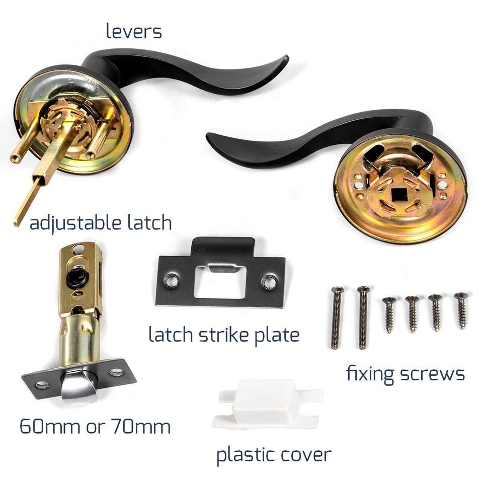 Set černých klik se zámkem, klíčky - 3