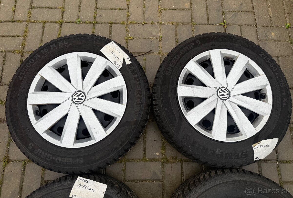 Zimná sada 5x112 r16 VW group 215/60 r16 99H + ORIG PUKLICE - 3