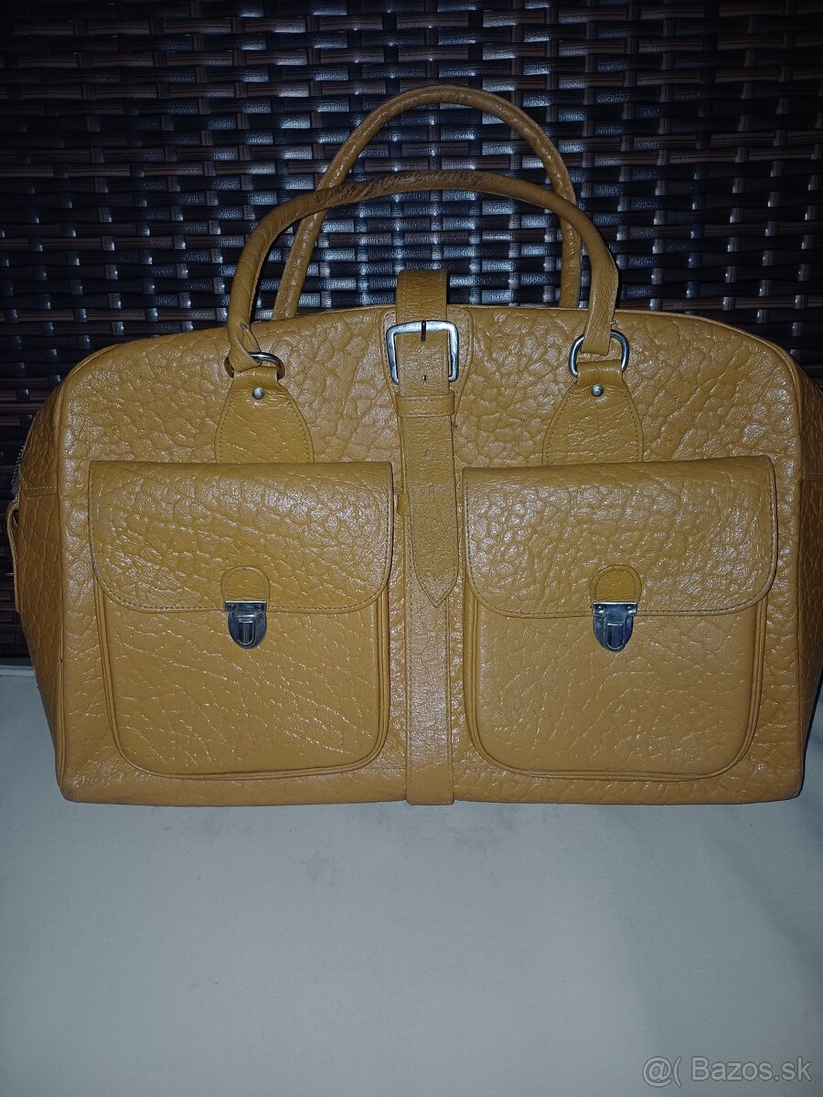 Stary kufor ,retro cestovna taska,kabela. - 3