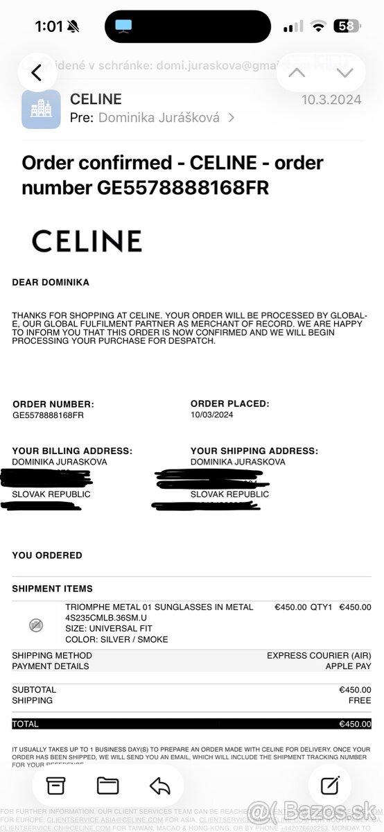 Slnečné okuliare Celine Triomphe s komplet balením + záruka - 3