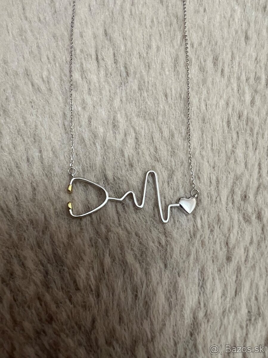 Strieborný náhrdelník stetoskop - 3